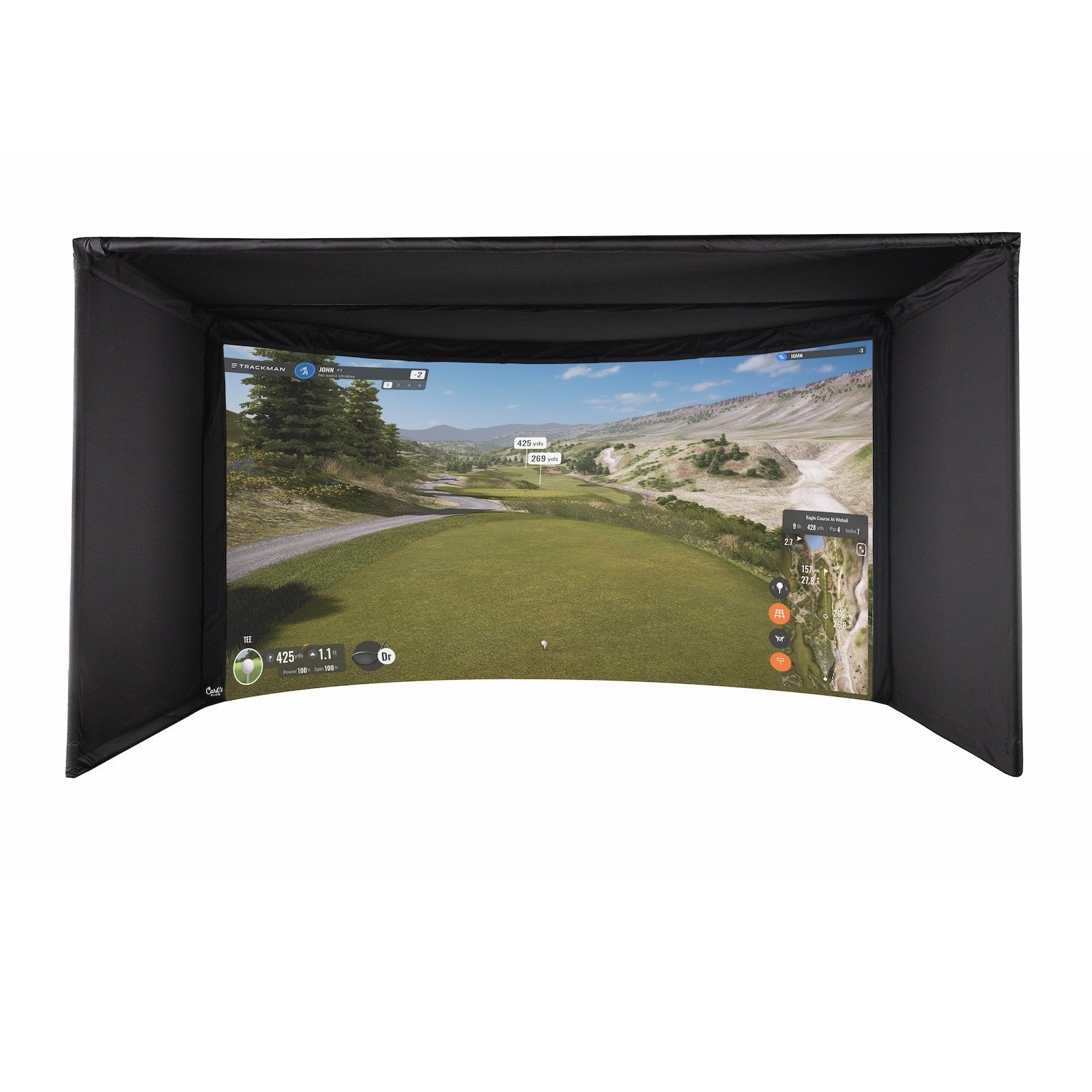 Carl's Place Curved Golf Simulator Enclosure Kit with Impact Screen - Golfieshop