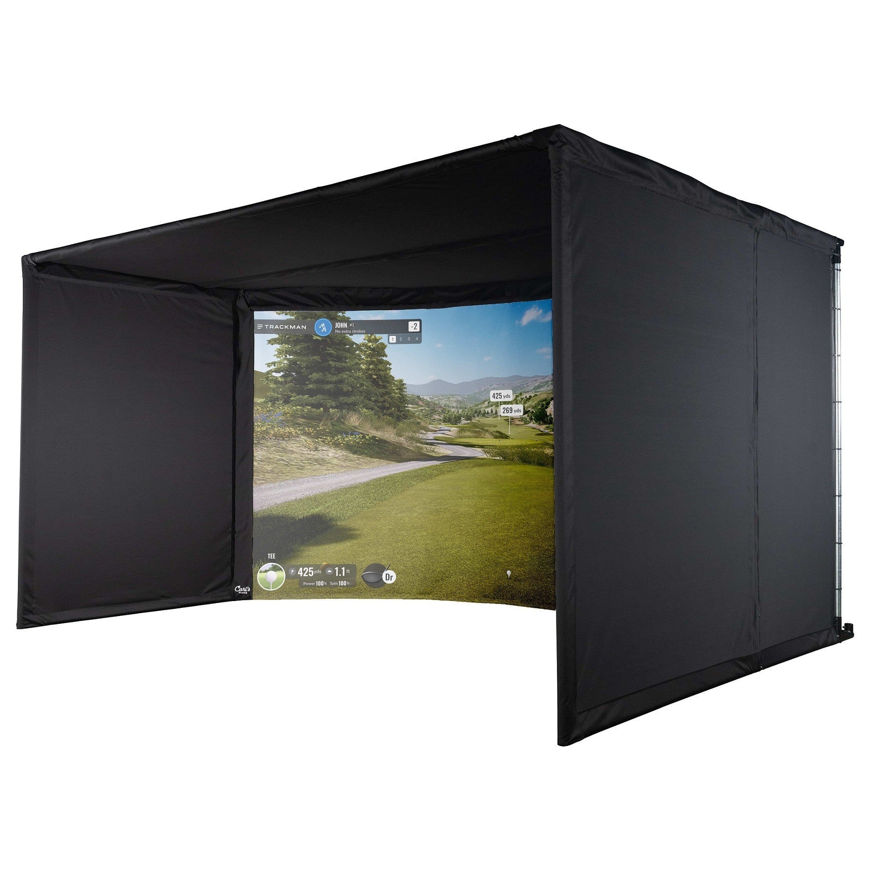 Carl's Place Curved Golf Simulator Enclosure Kit with Impact Screen - Golfieshop