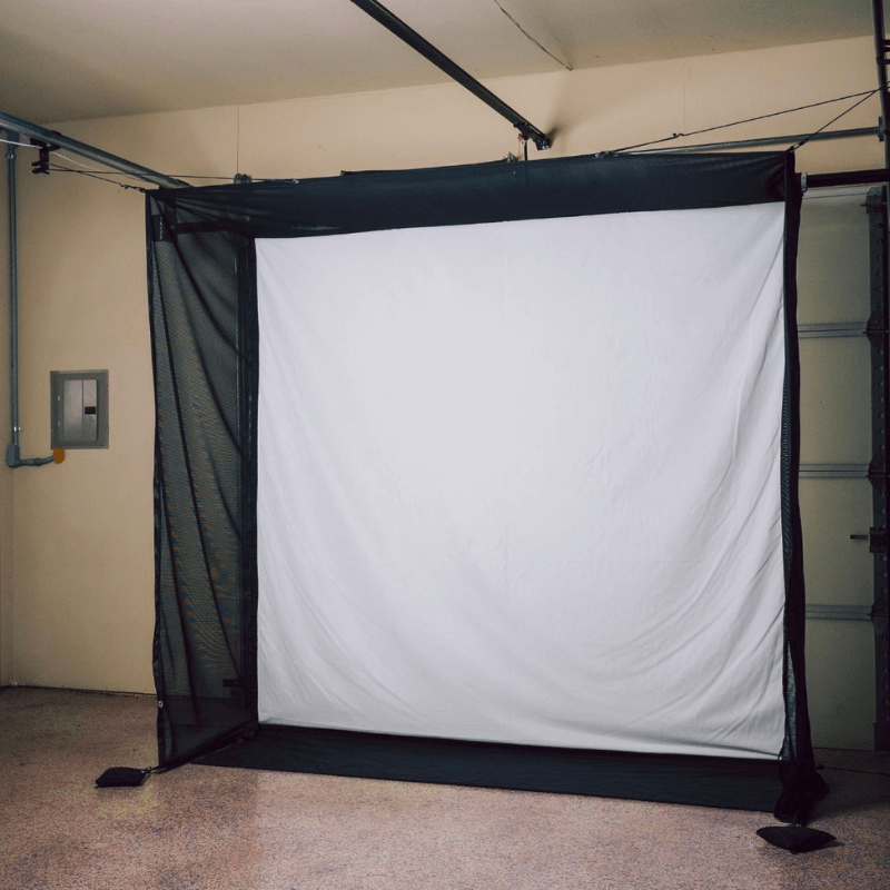 Golfie G-TRAK Retractable Impact Screen garage