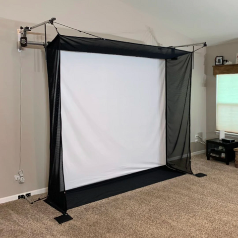 Golfie G-Trak Retractable Impact Screen wall mounted indoors image