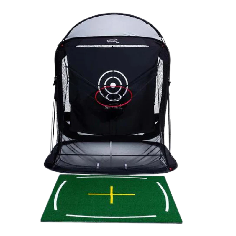 Spornia Academy Commercial Golf Mat with net front view