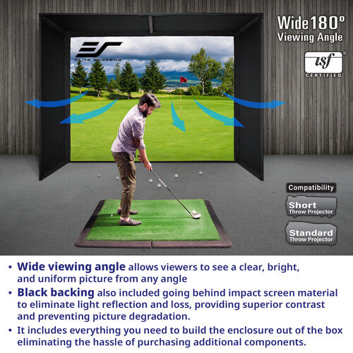 Elite Screens Golf Simulator Impact Screen 10'x10' Swingbay ImpactWhite GSB10x10-IPW1145 - Golfieshop