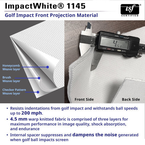 Elite Screens Golf Simulator Impact Screen 10'x10' Swingbay ImpactWhite GSB10x10-IPW1145 - Golfieshop