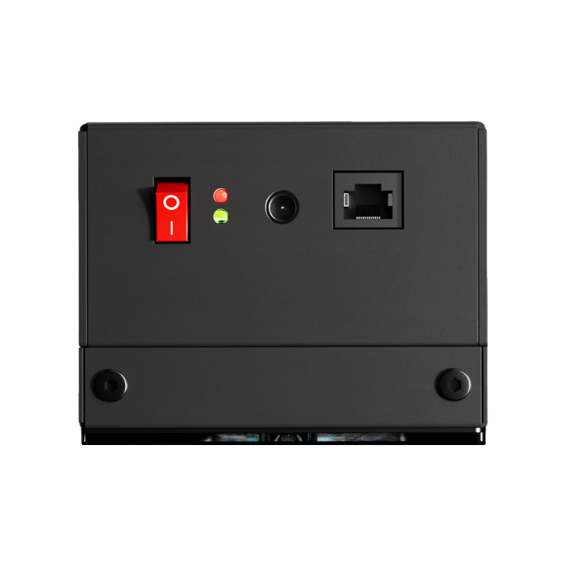 Golfie Uneekor EYE XR Launch Monitor rear view power port red switch led indicators