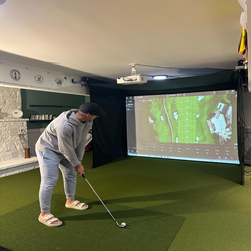 The SportScreen Vanish 11 Golf Simulator Enclosure (Hand Crank + Premium 3 Ply Impact Screen)
