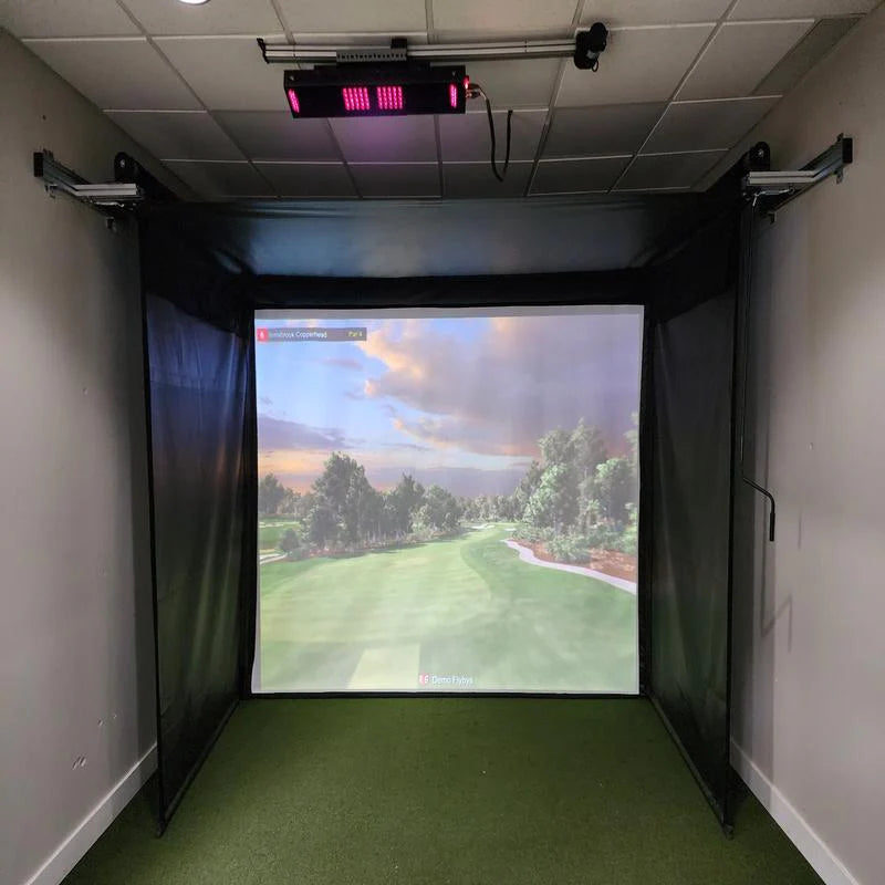 The SportScreen Vanish 11 Golf Simulator Enclosure (Hand Crank + Premium 3 Ply Impact Screen)