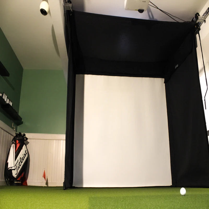 The SportScreen Vanish 11 Golf Simulator Enclosure (Hand Crank + Premium 3 Ply Impact Screen)