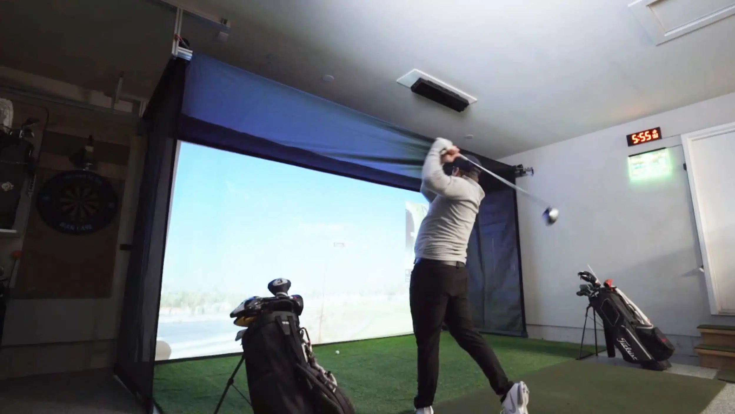 The SportScreen Vanish 16 Golf Simulator Enclosure (Hand Crank + Premium 3 Ply Impact Screen)